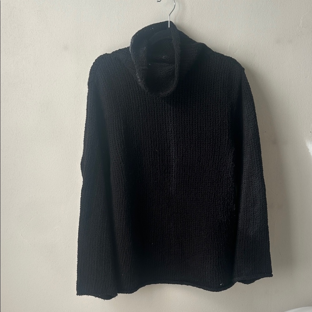 Cozy Black Women's roll neck sweater
